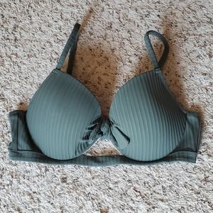 Shade & Shore Olive Ribbed Push Up Bikini Top